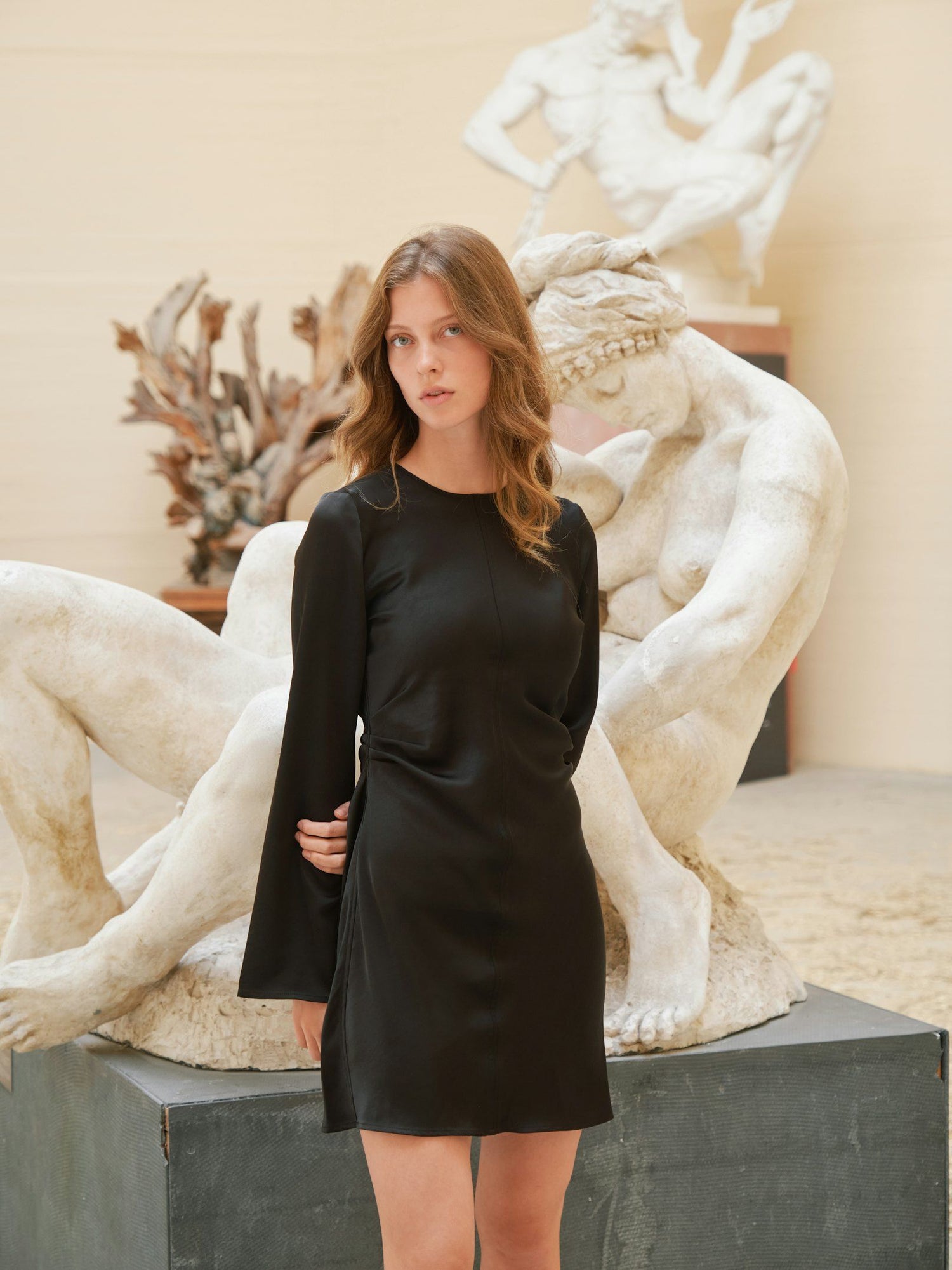 Jumari Heavy Sateen Dress - Black