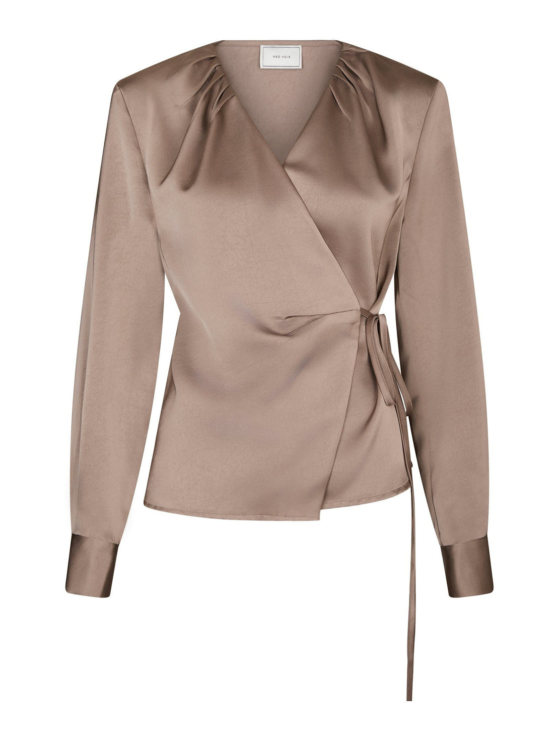 Caprina Heavy Sateen Blouse - Dark Taupe