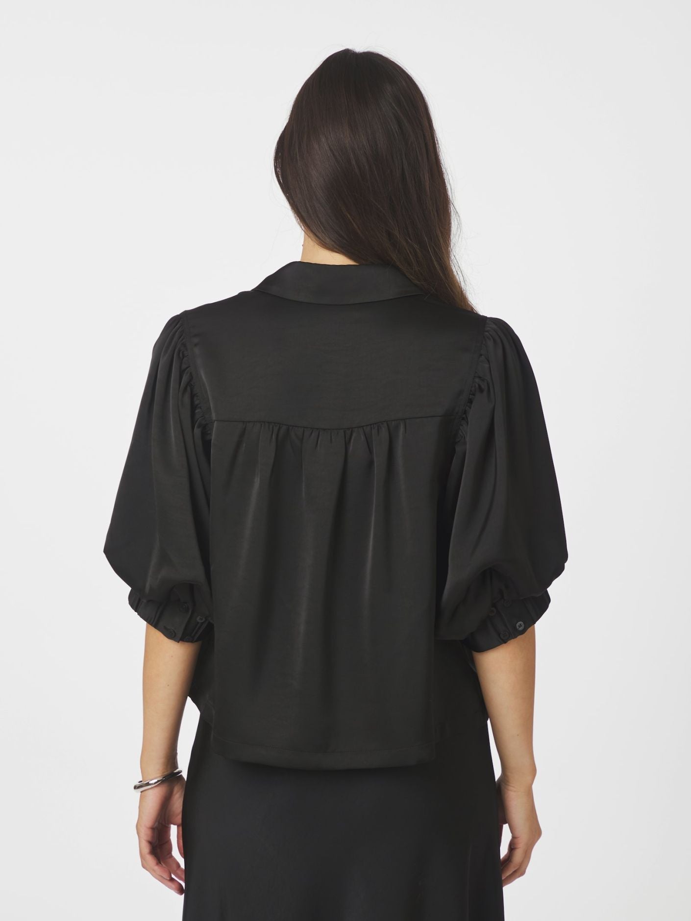 Etta Heavy Sateen Shirt - Black