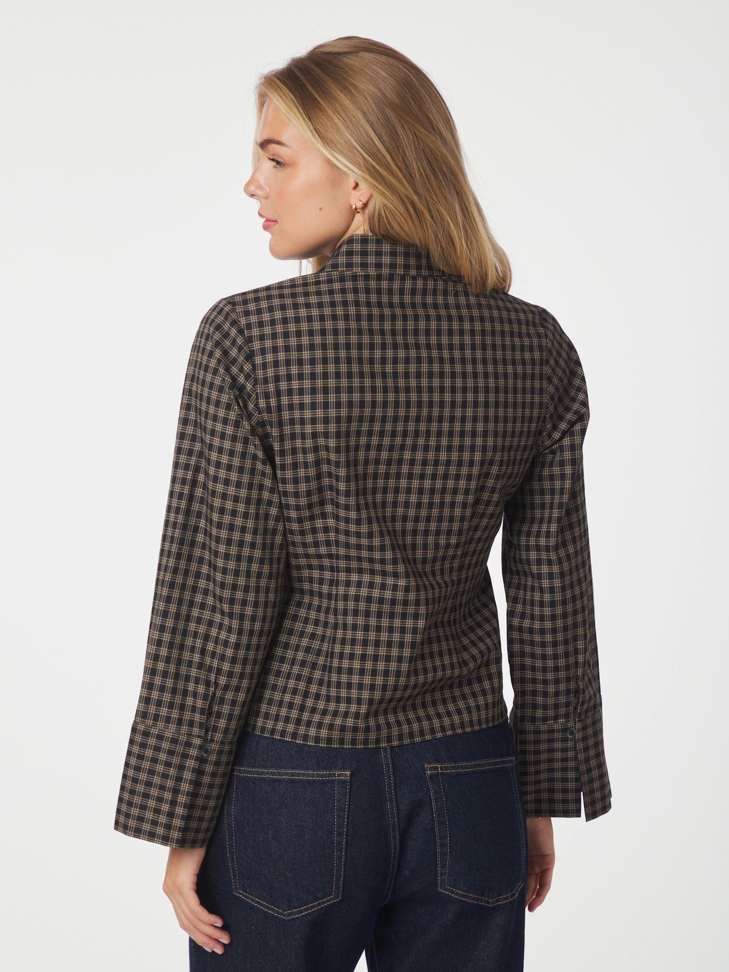 Rosa Mini Check Shirt - Black