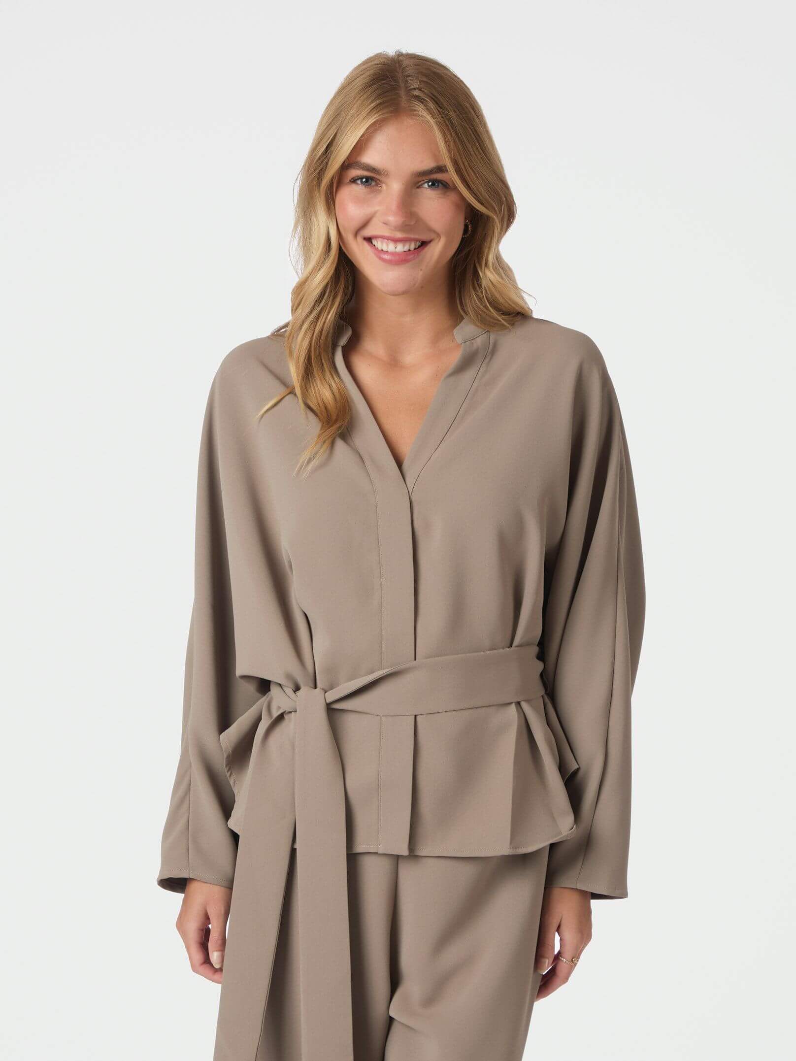 Ellery Crepe Blouse - Taupe