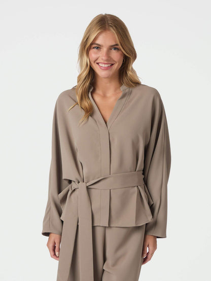 Ellery Crepe Blouse - Taupe