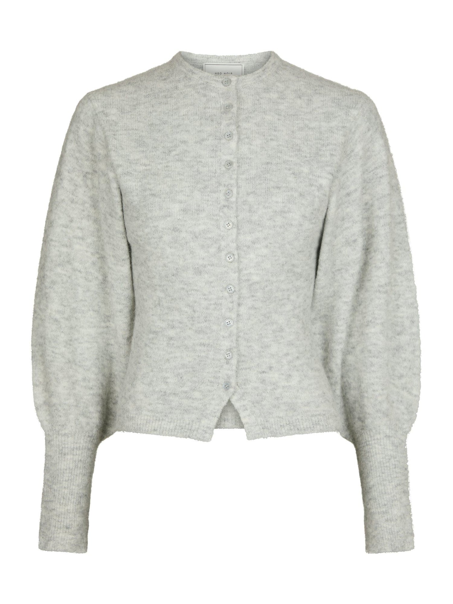 Briano Soft Knit Cardigan - Light Grey Melange