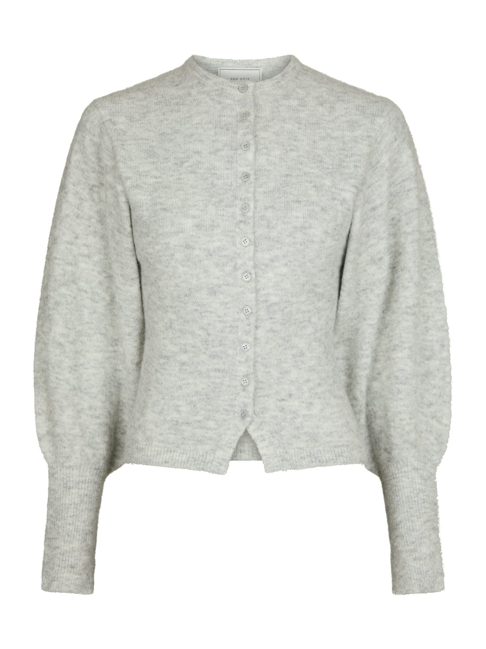 Briano Soft Knit Cardigan - Light Grey Melange