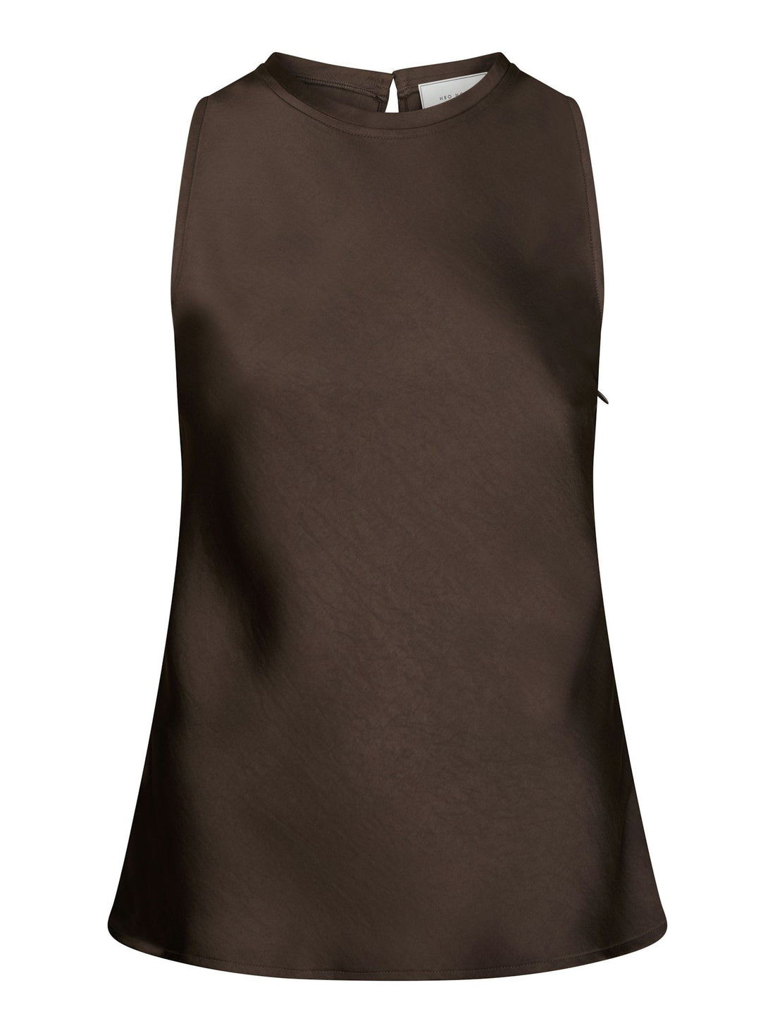Celina Heavy Sateen Top - Dark Brown