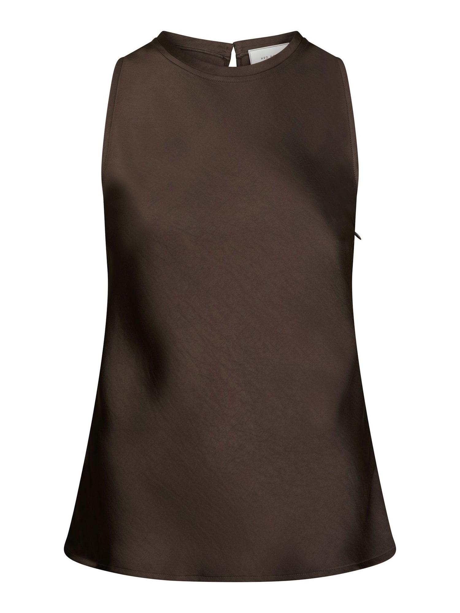 Celina Heavy Sateen Top - Dark Brown
