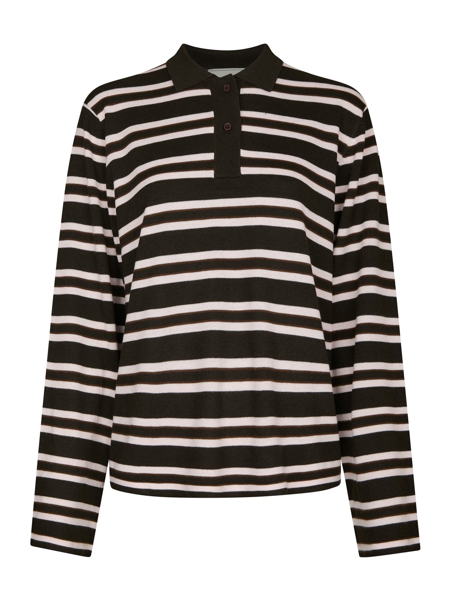 Malo Polo Knit Blouse - Dark Brown