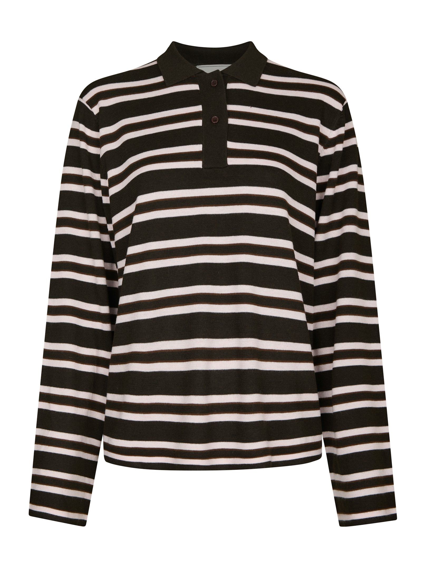 Malo Polo Knit Blouse - Dark Brown