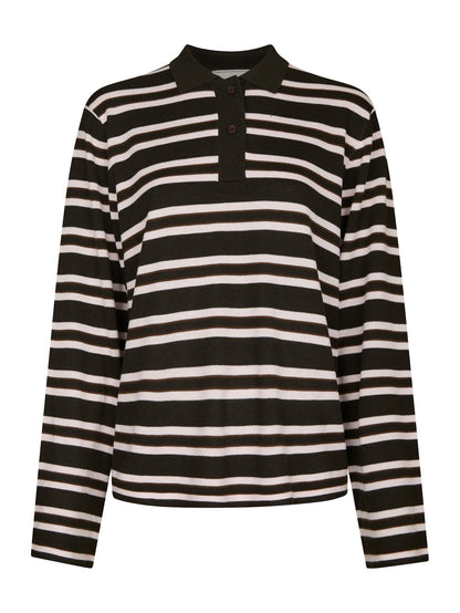 Malo Polo Knit Blouse - Dark Brown