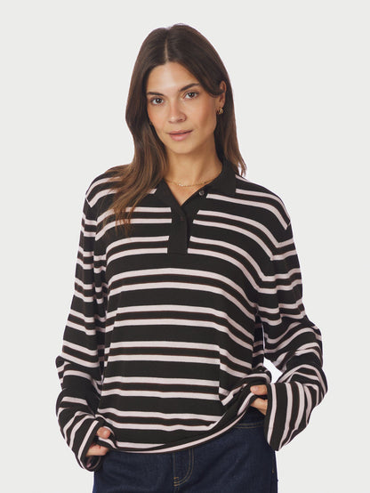 Malo Polo Knit Blouse - Dark Brown