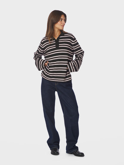 Malo Polo Knit Blouse - Dark Brown