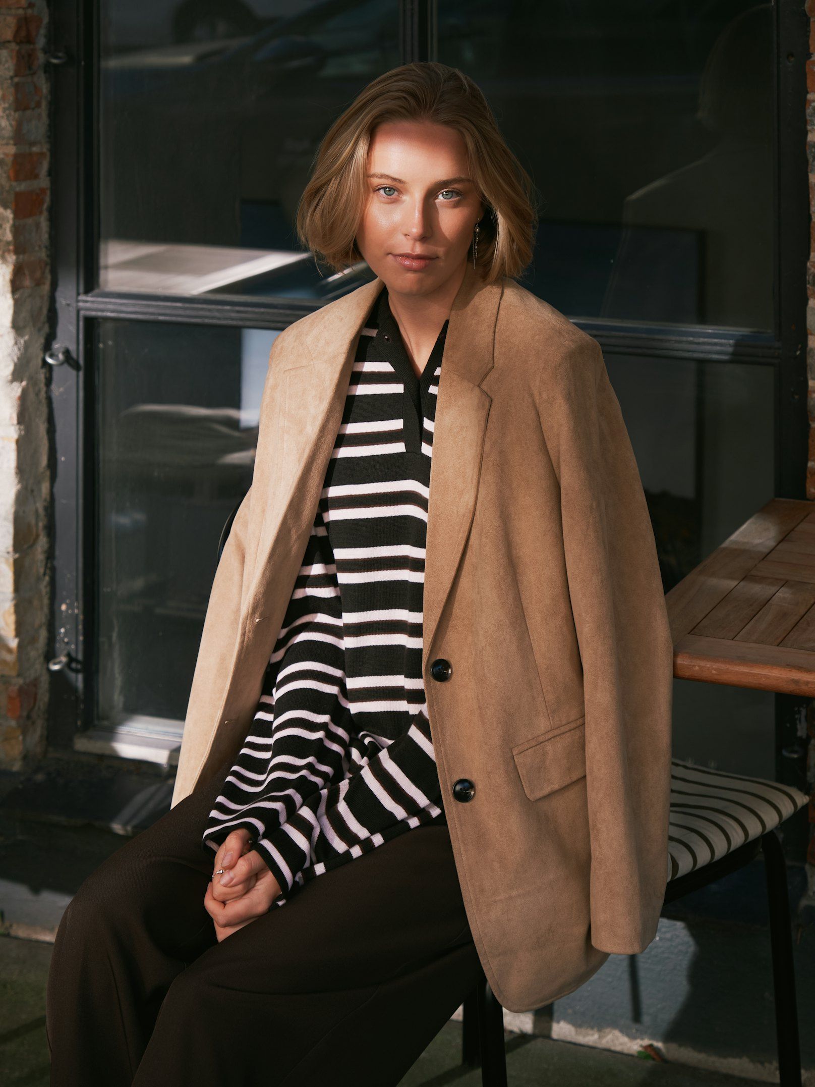 Malo Polo Knit Blouse - Dark Brown