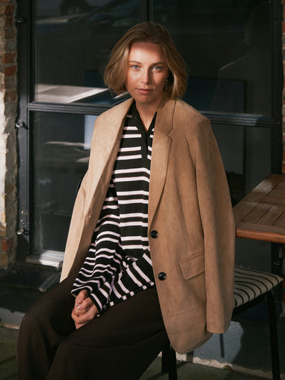 Malo Polo Knit Blouse - Dark Brown