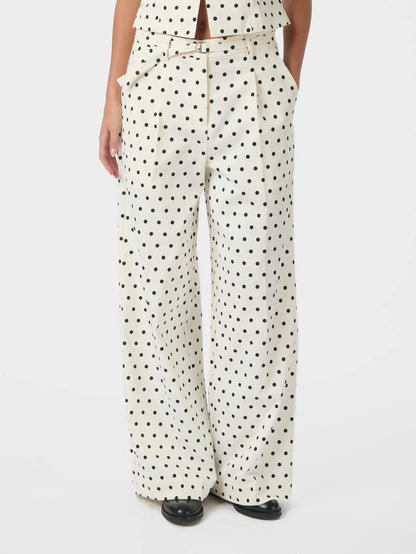 Malba Dot Pants - White