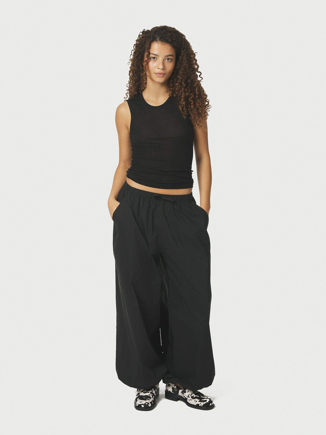 Roxane Balloon Poplin Pants - Black