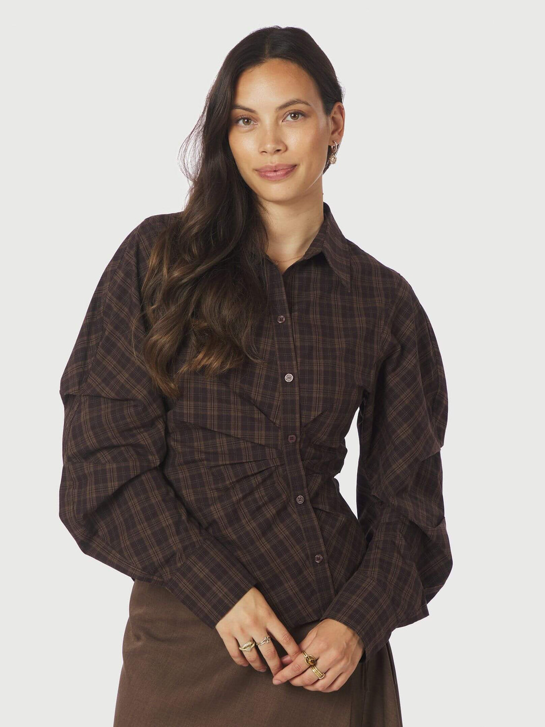 Neoella Check Shirt - Dark Brown