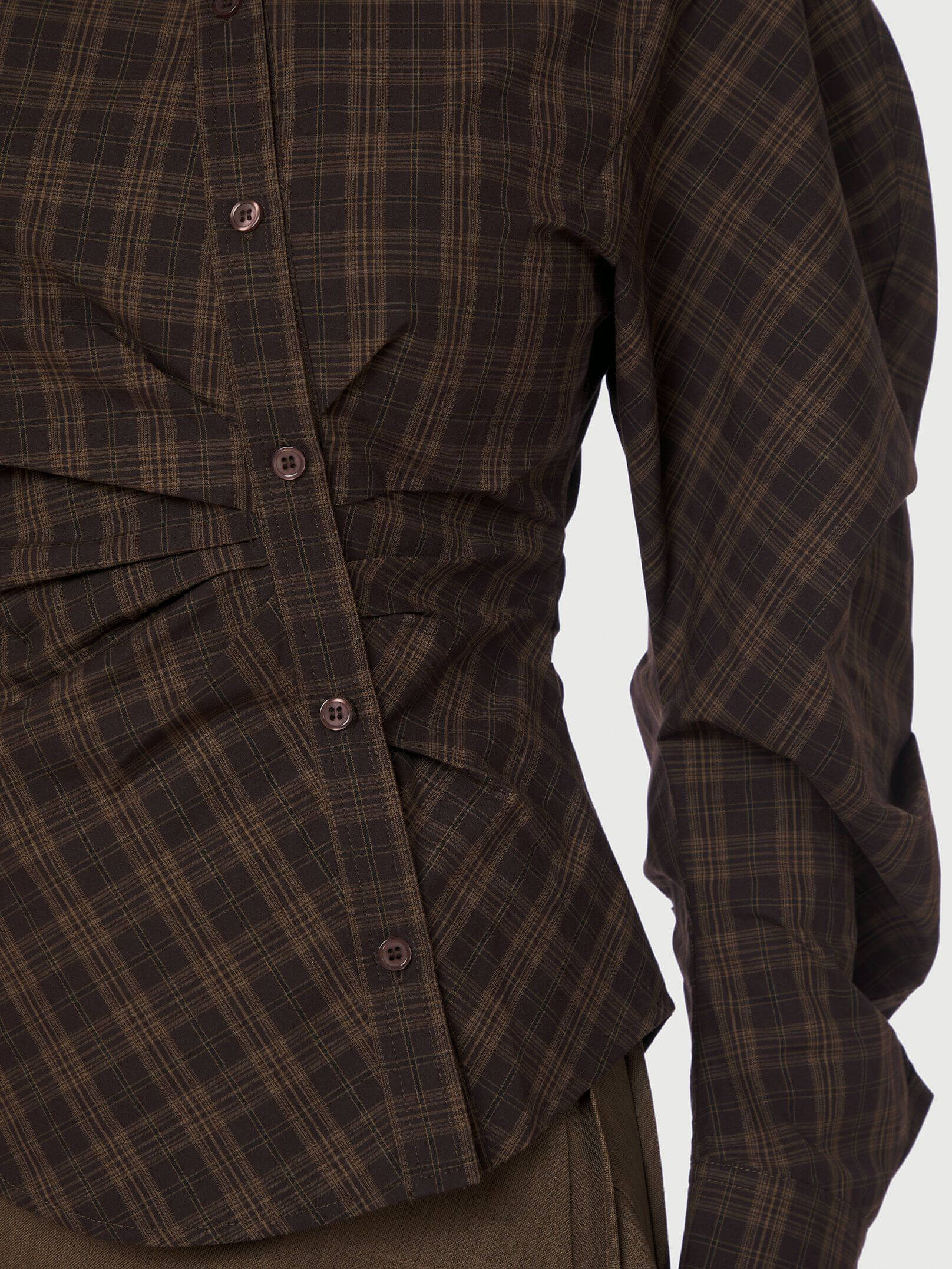 Neoella Check Shirt - Dark Brown