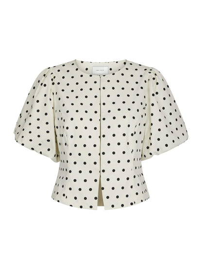 Anela Dot Blouse - White
