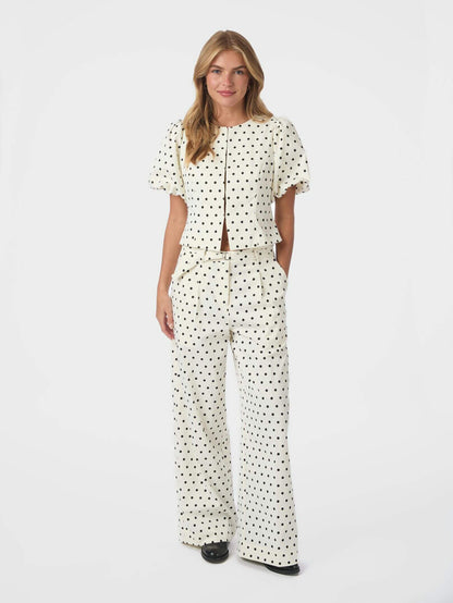 Anela Dot Blouse - White