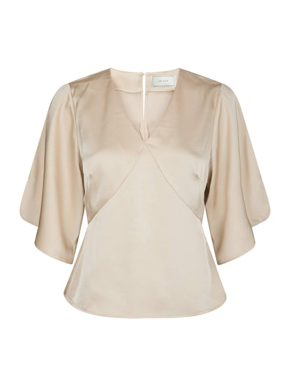 Remana Heavy Sateen Blouse - Champagne