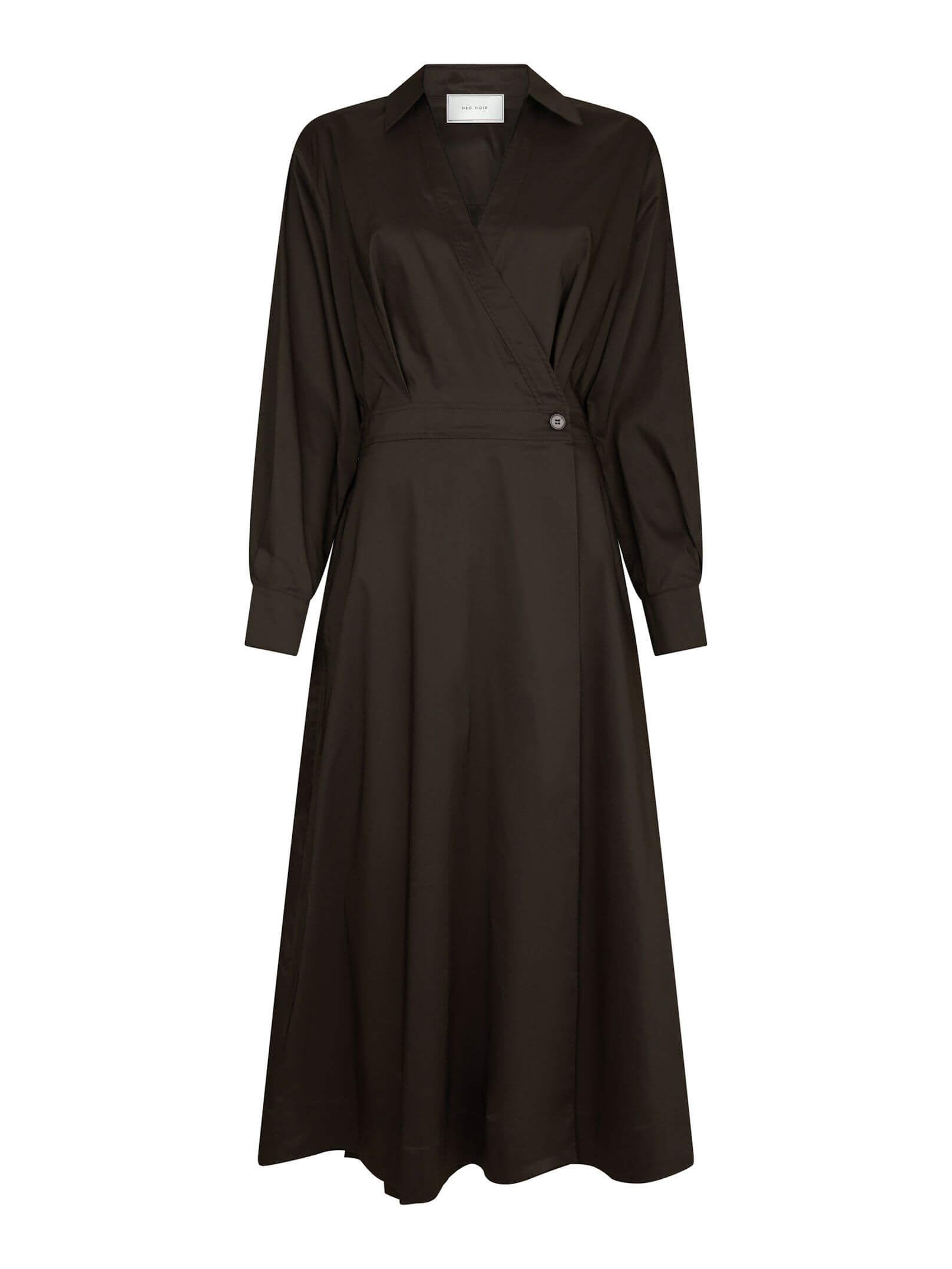 Ottana Poplin Dress - Chocolate Brown