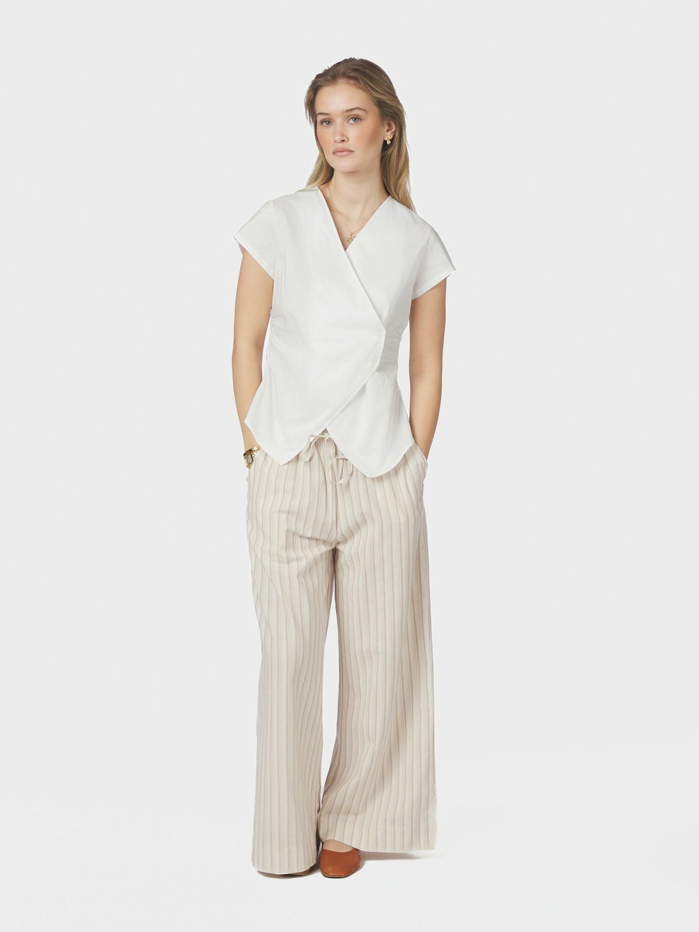 Fidi Poplin Top - White