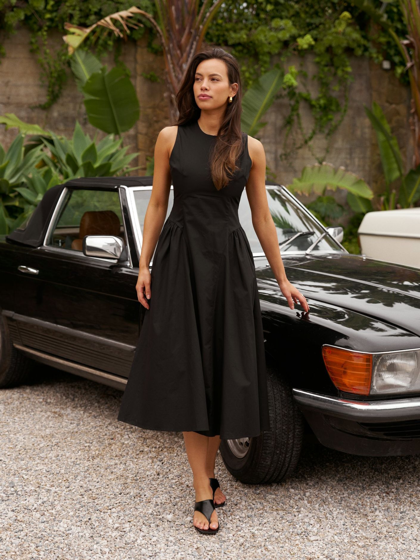 Zora Poplin Dress - Black