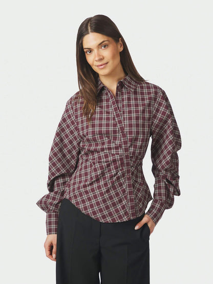 Neoella Medium Check Shirt - Plum