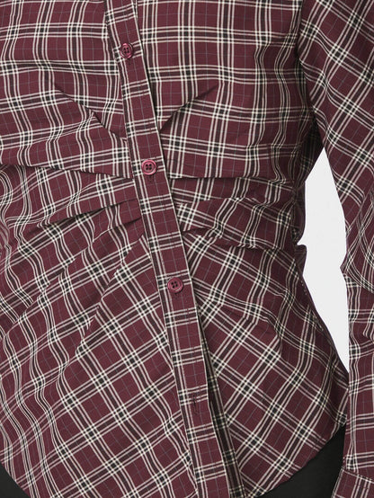 Neoella Medium Check Shirt - Plum