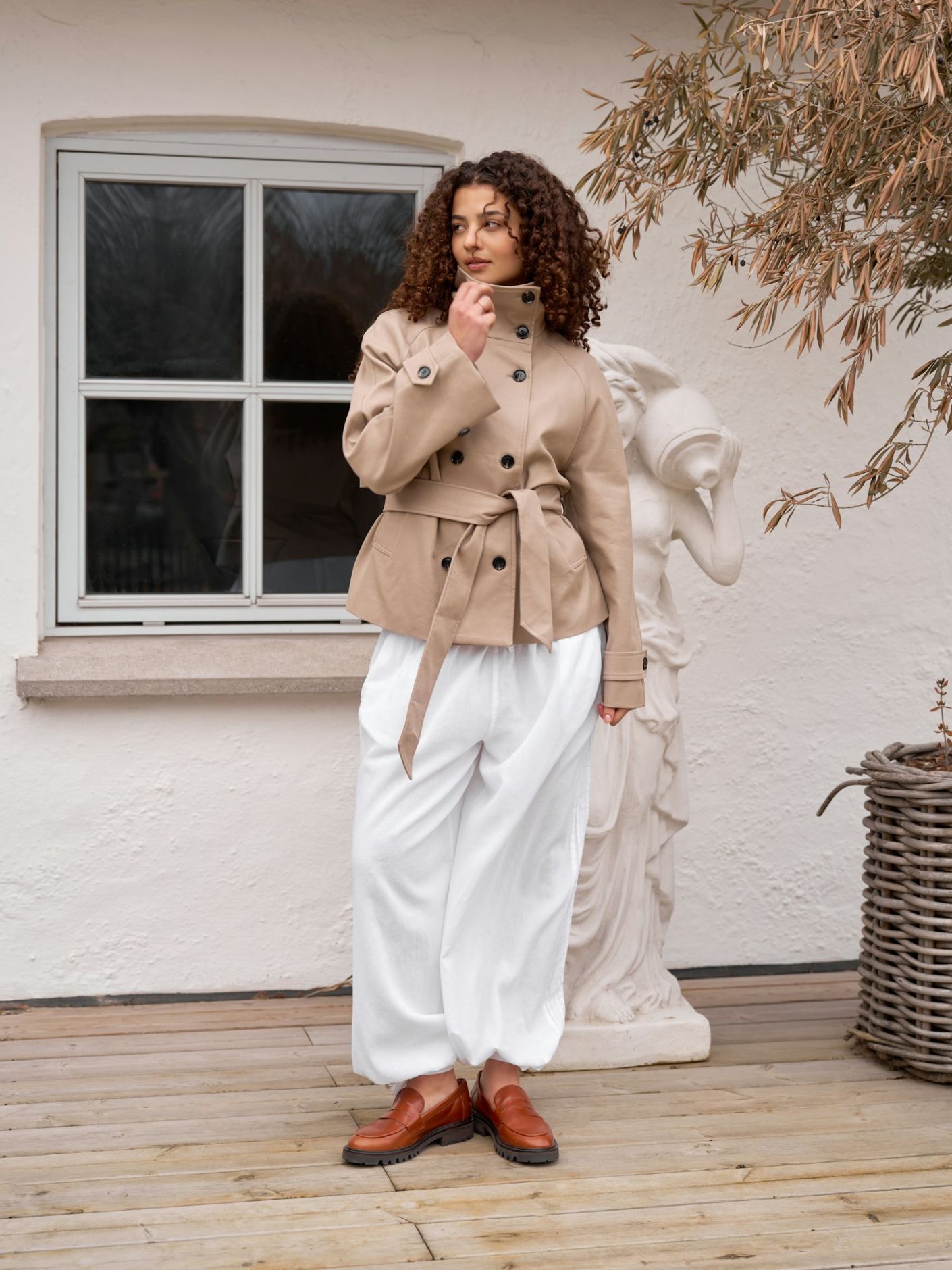 Elyse S Voile Balloon Pants - White
