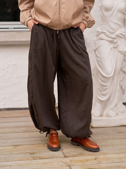 Elyse S Voile Balloon Pants - Dark Brown
