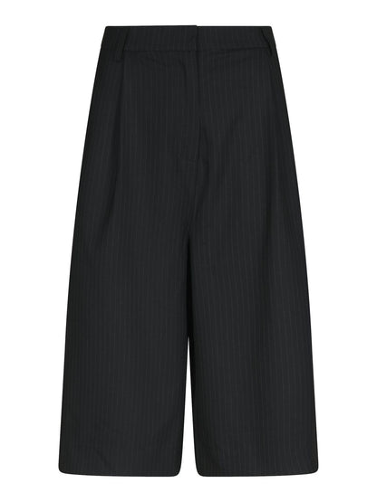 Rima Slim Pinstripe Shorts - Dark Navy