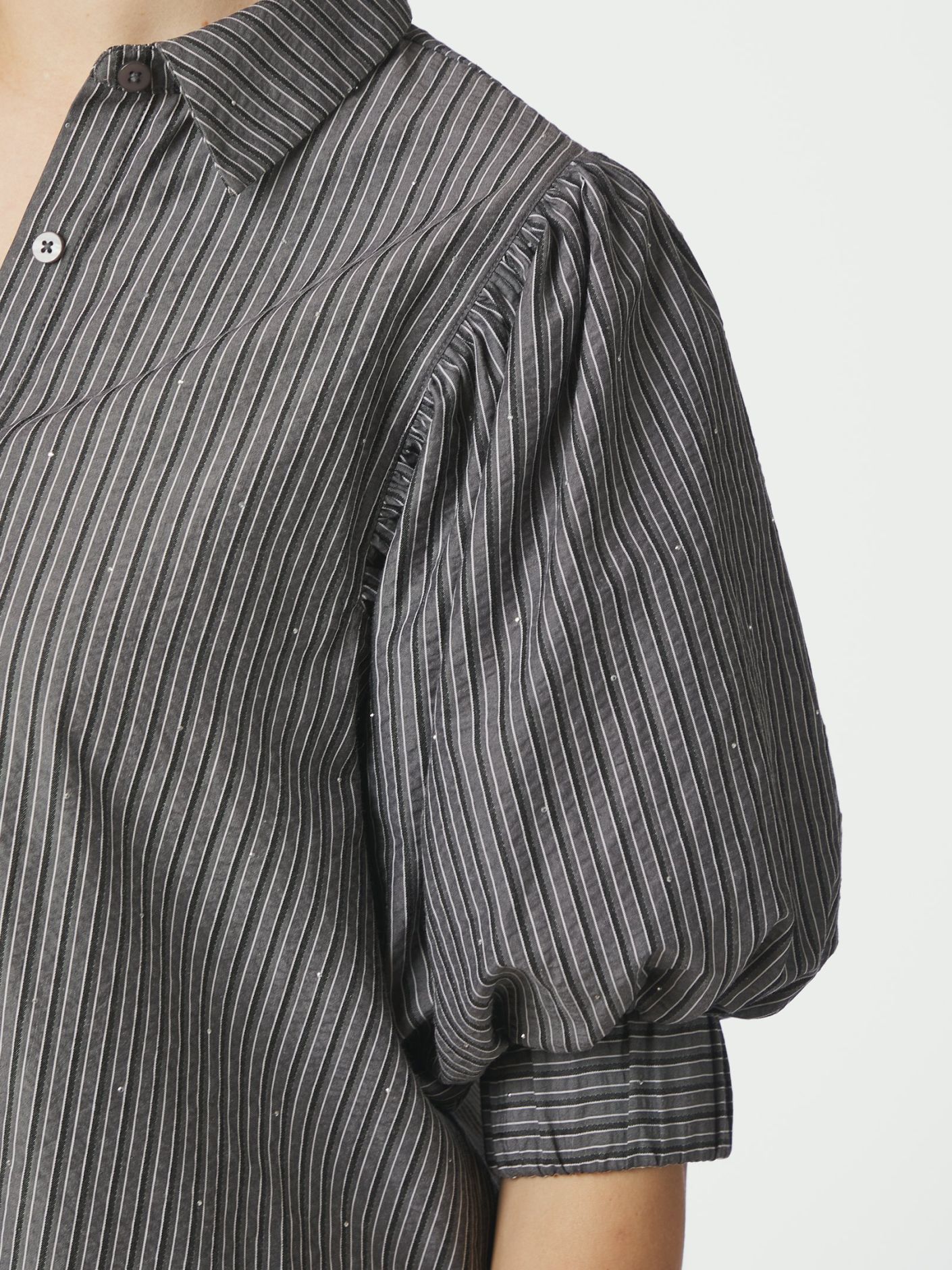 Etta Stripe B Shirt - Dark Grey