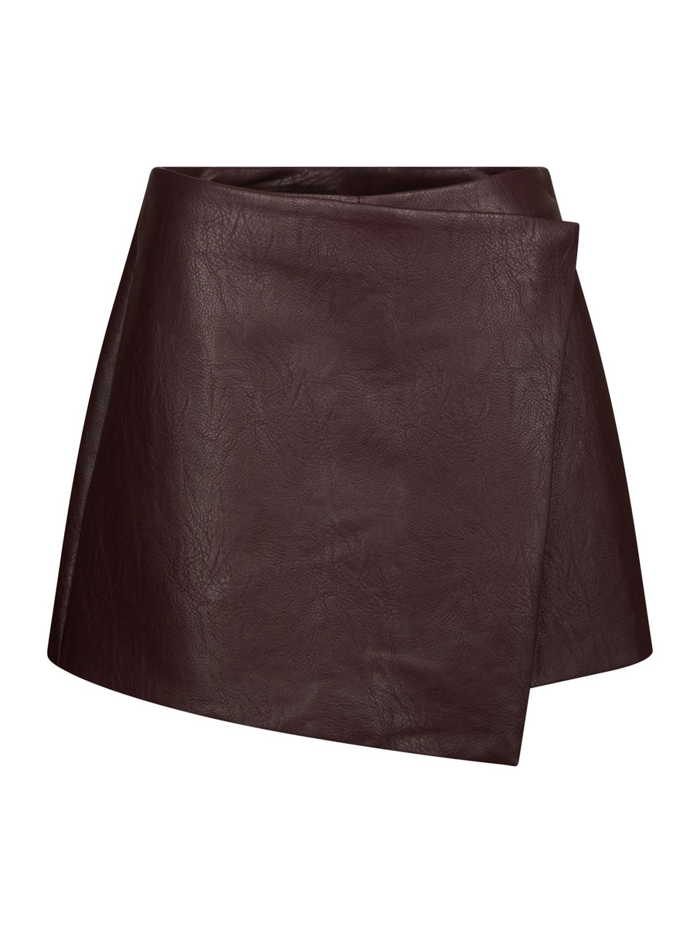 Elayne Faux Leather Skorts - Bordeaux