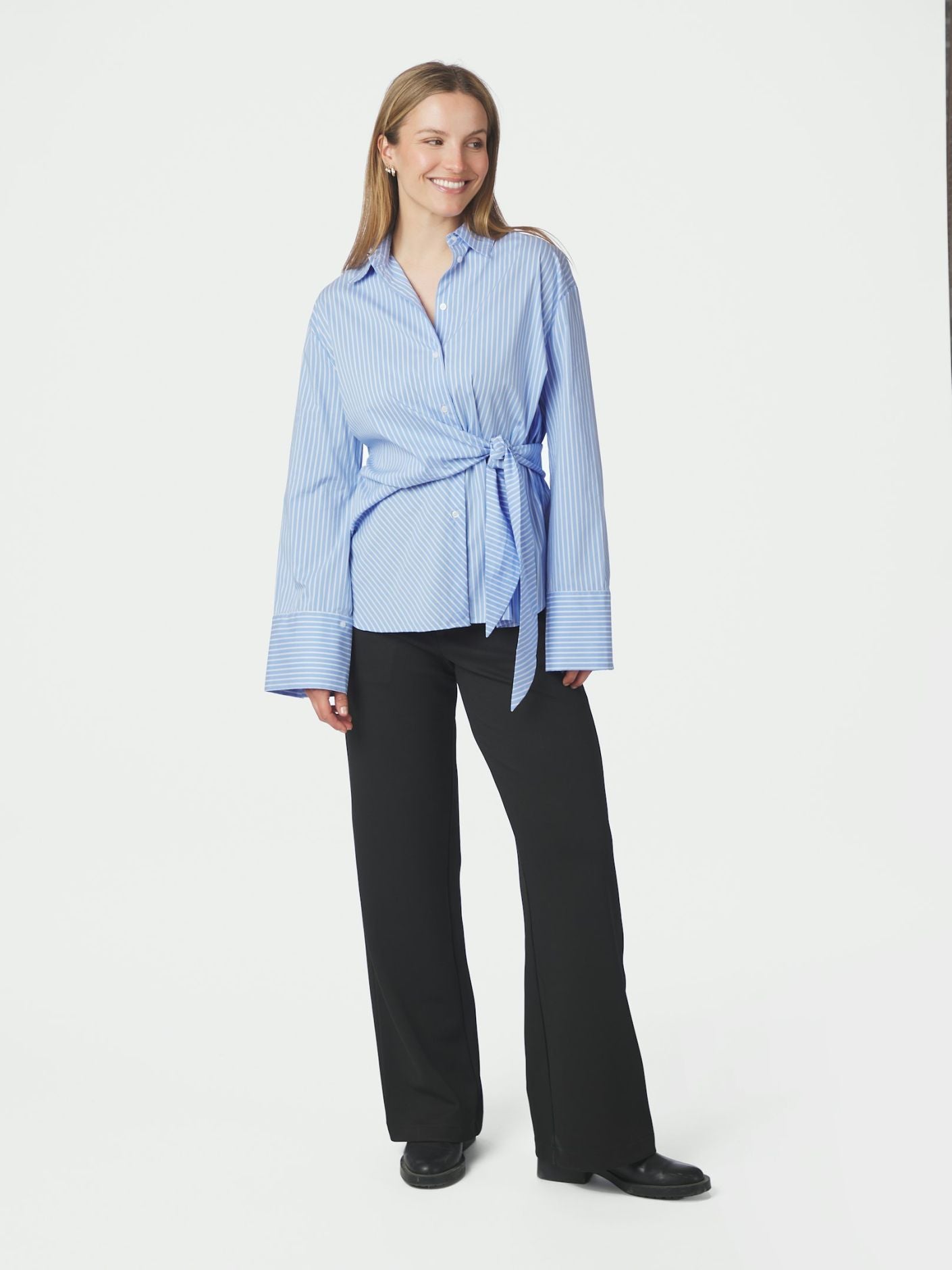 Helisa Stripe Shirt - Light Blue