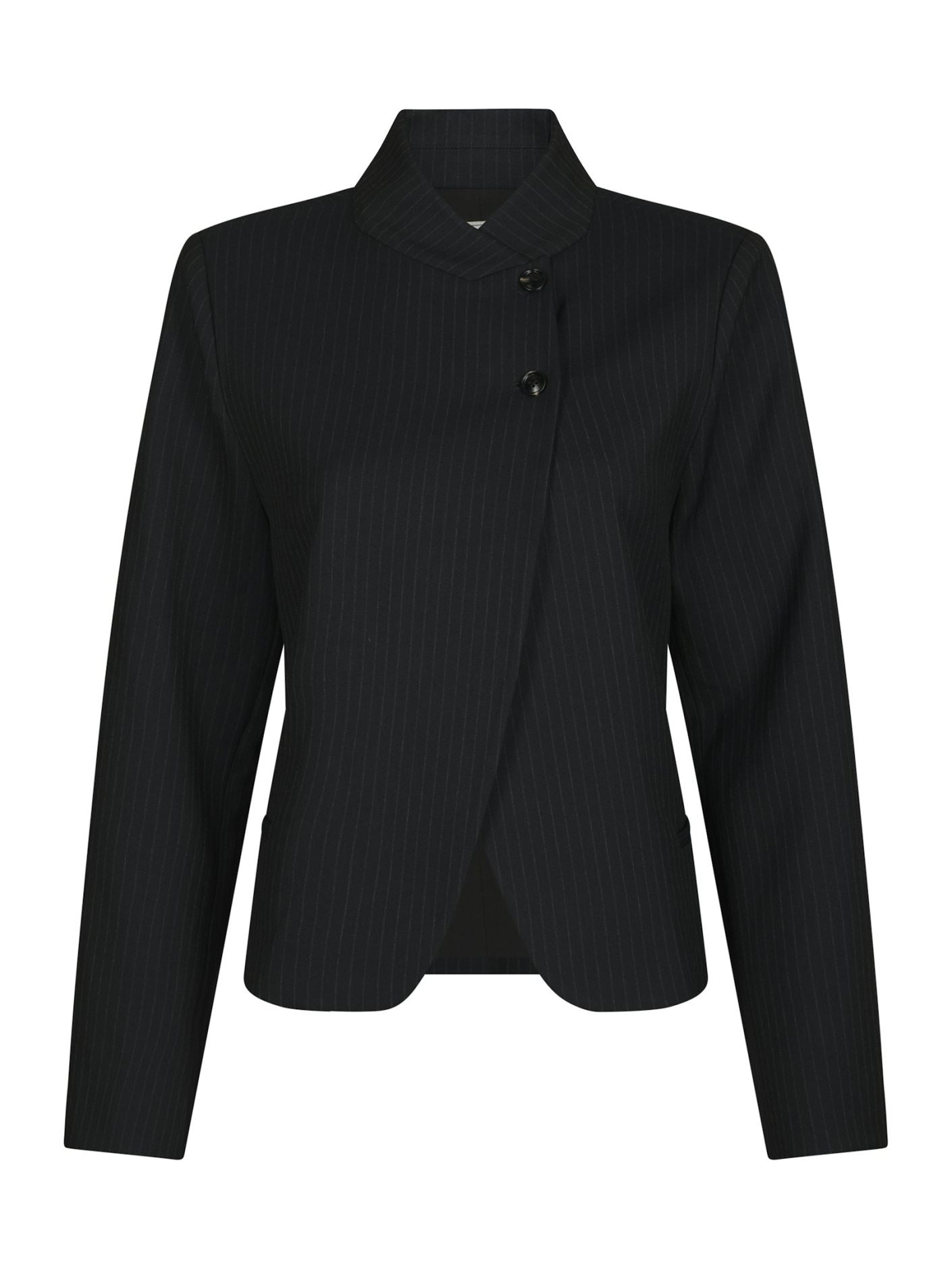 Tiria Slim Pinstripe Blazer - Dark Navy