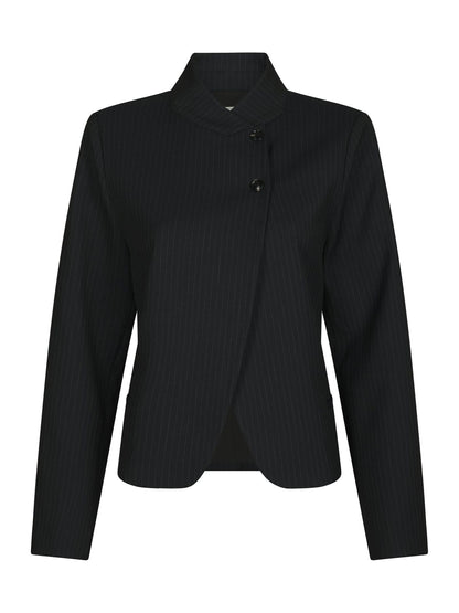 Tiria Slim Pinstripe Blazer - Dark Navy