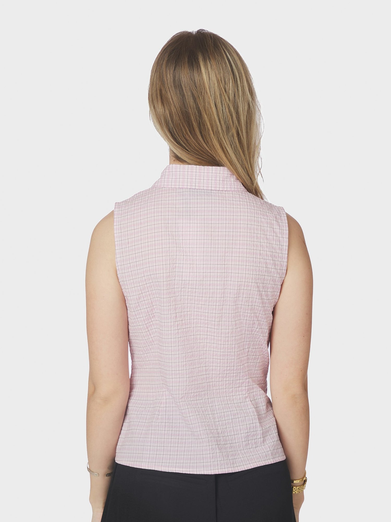 Celest Check Top - Light Pink