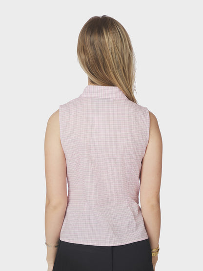 Celest Check Top - Light Pink