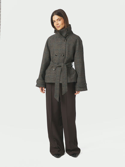 Munet Check Jacket - Dark Grey