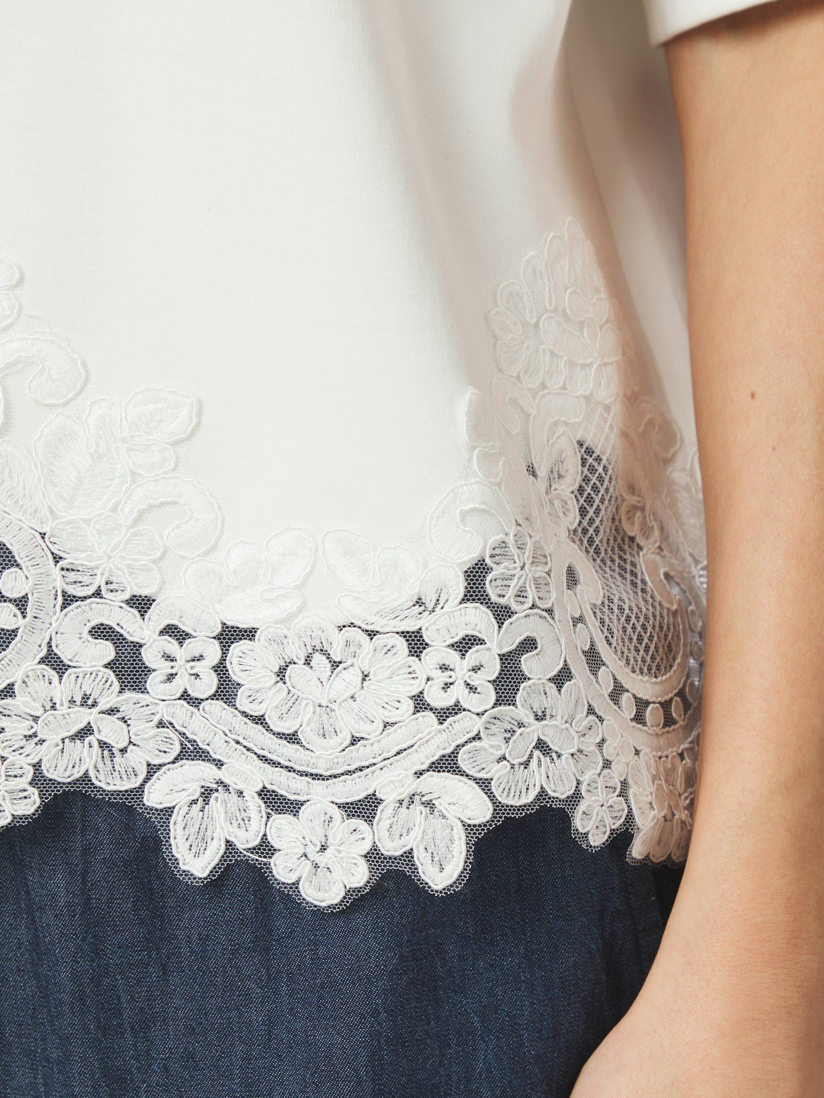 Iria Lace Tee - White