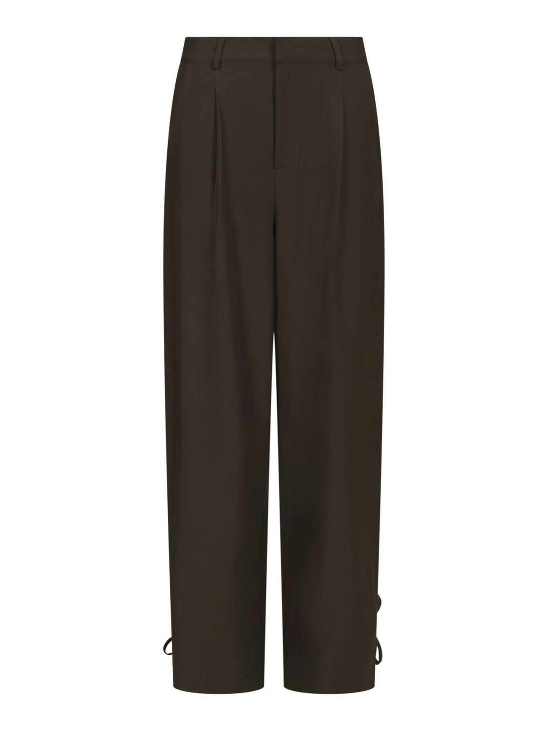 Isotta Structure Tie Pants - Dark Brown