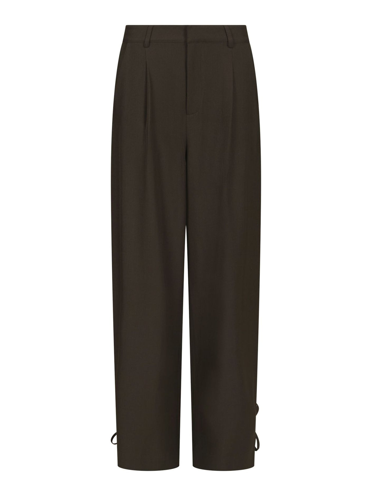 Isotta Structure Tie Pants - Dark Brown