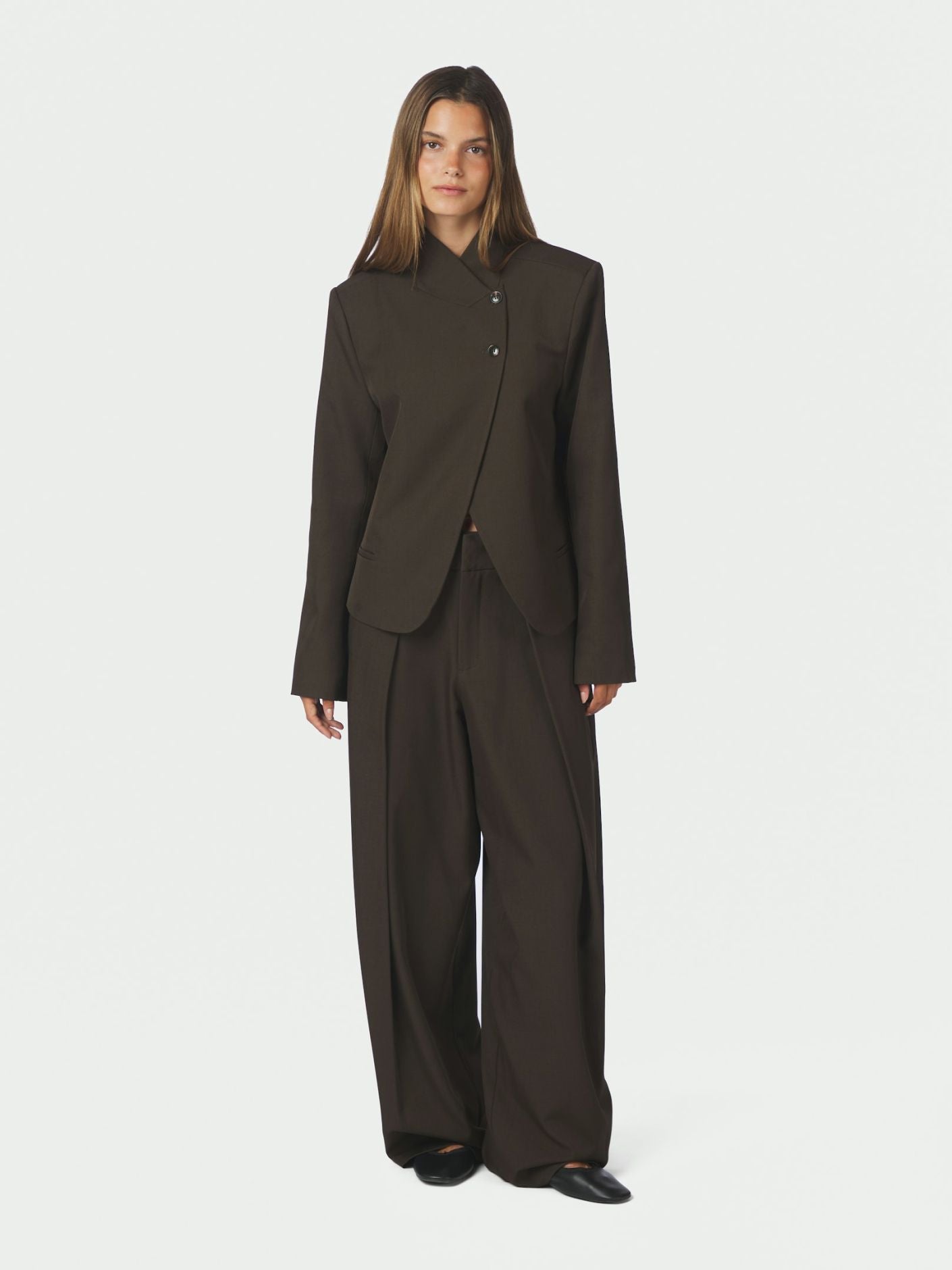 Tiria Structure Blazer - Dark Brown