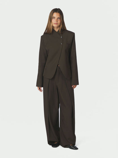 Tiria Structure Blazer - Dark Brown