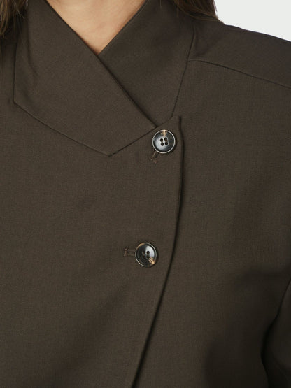 Tiria Structure Blazer - Dark Brown
