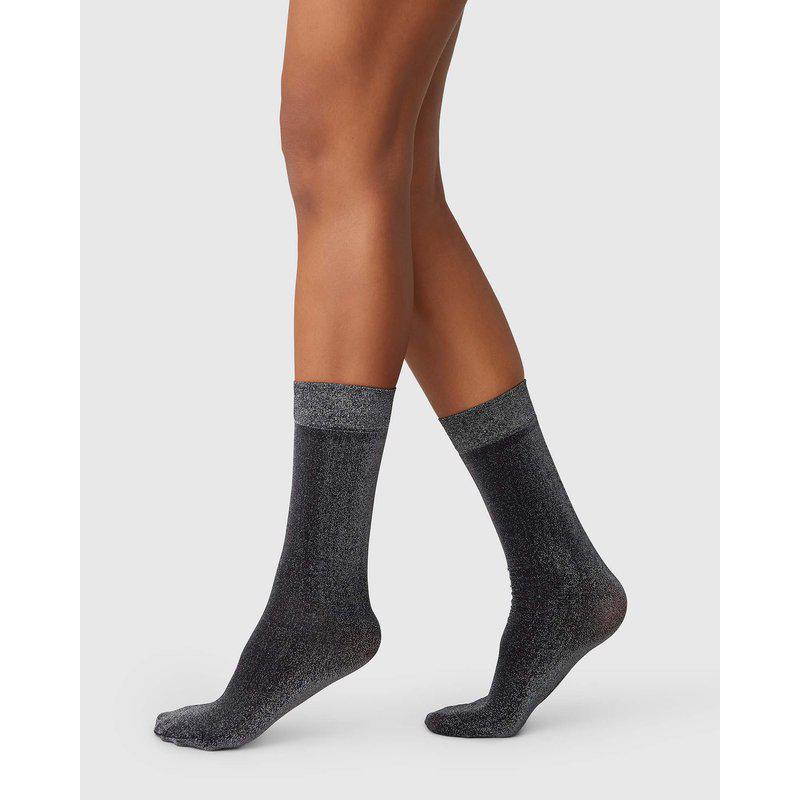 Ines shimmery socks - Black