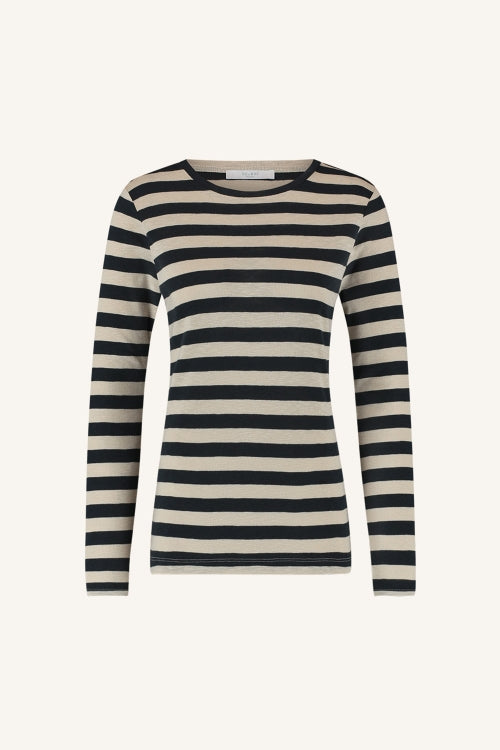 Basic LS Big Stripe Top - Chalk