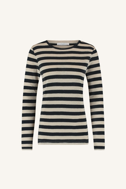 Basic LS Big Stripe Top - Chalk