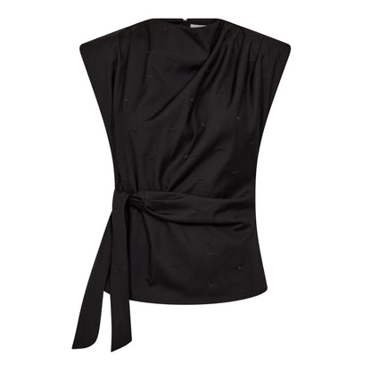SagaCC pleat Top - Black